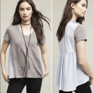 Anthropology Deletta Gray Blue/White Stripes